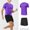 Purple, variant on Dxzfnsa Men's Workout Sets Mens Athletic Round Neck Short Sleeve Shirts Elastic Waist Shorts Sets Summer Running Gym Solid Color Tracksuits