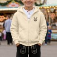 thumbnail image 2 of Bjutir Zip Up Hoodies For Boys Cartoon Print Zipper Jackets Fashion Hooded Sweatshirt Festives Events Clothes Size 2-14 Years, Beige, 2 of 4