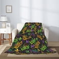 thumbnail image 2 of Sikiie Mardi Gras Surface Cozy Flannel Fleece Throw Blanket: Lightweight & Thick for All Seasons - Perfect for Women, Men, & Kids"40"x30", 2 of 6