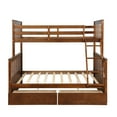 thumbnail image 5 of Twin Over Full Bunk Bed with Ladder Solid Wood Bunk Bed Frame with 2 Storage Drawers, 5 of 7