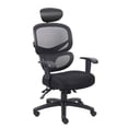 thumbnail image 1 of Kingfisher Lane Transitional Fabric Multi-Function Headrest Task Chair in Black, 1 of 4
