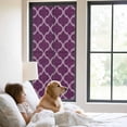 thumbnail image 3 of Dark Purple Moroccan Window Privacy Film, Country Abstract Quatrefoil Lattice Static Cling UV Sun Blocking Tint Film Heat Control Windows Films for Bedroom Bathroom, Window Stickers 29.5"x78.7", 3 of 8