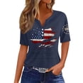 thumbnail image 3 of Evdexr We the People Shirts Woman Short Sleeve V Neck 250 Anniversary Usa Shirts American Flag Striped 1776 2026 Shirt Plus Size Tees Navy 2XL, 3 of 5