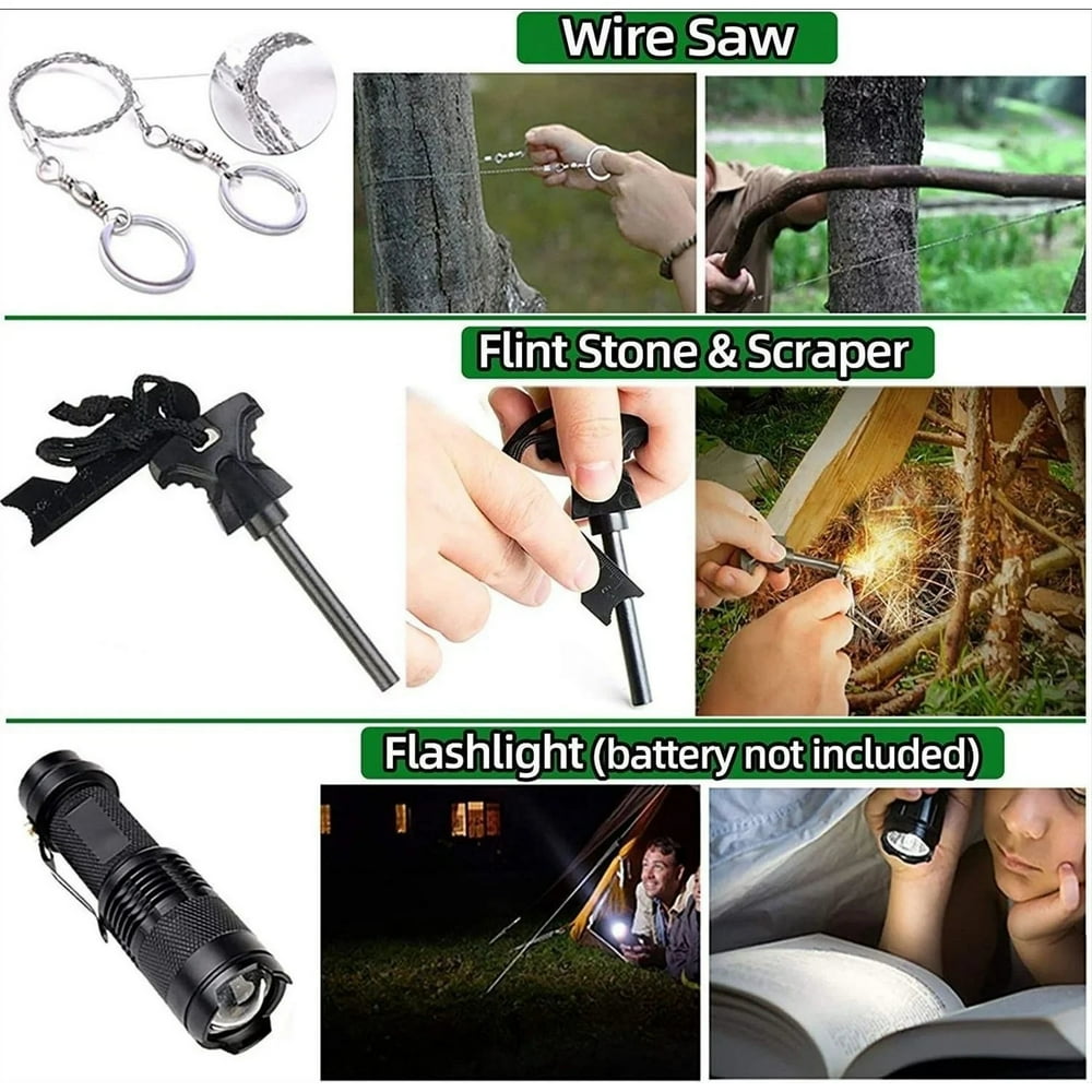 LEEYNEER Gifts for Men Dad Husband Him Fathers Day  Survival Gear and Equipment 12 in 1  Survival Kits  Cool Unique Fishing Hunting Anniversary Birthday Gifts for Him Teen Boy Boyfriend W
