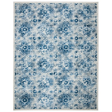 SAFAVIEH Martha Stewart Brentwood Nazca Floral Area Rug, Cream/Blue, 10' x 13'