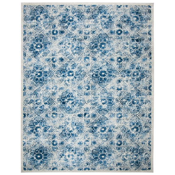 SAFAVIEH Martha Stewart Brentwood Nazca Floral Area Rug, Cream/Blue, 9' x 12'