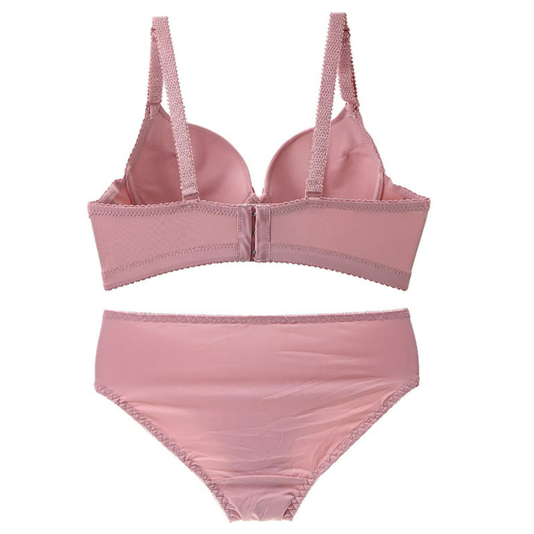 Odeerbi Comfortable Everyday Bras for Women 2024 Sexy Bra And Panties  Summer Slim Lingerie Set Pink