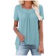 thumbnail image 1 of Camisetas de Manga Corta de Verano para Mujeres, Moda Color Sólido Falso Cuello Redondo de Dos Piezas para Uso Casual Y Diario, 1 of 8