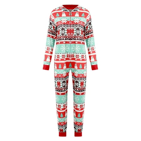 

LisenraIn Christmas Parent-child Printed Hooded Family Pajamas Xmas Sets