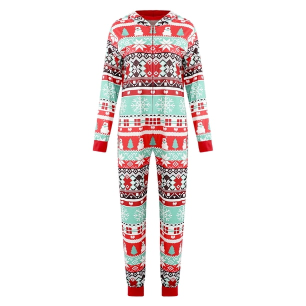 Family Matching Christmas Pajamas Set One Piece Zip Front Romper With Hood For Father Mother Kids Walmart Com Family Matching Christmas Pajamas Set One Piece Zip Front Romper With Hood For Father Mother Kids Walmart Com