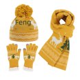 thumbnail image 4 of Conjunto de 3 piezas de gorro y bufanda de punto para mujer, gorro de lana gruesa, guantes y bufanda para Navidad, 4 of 6