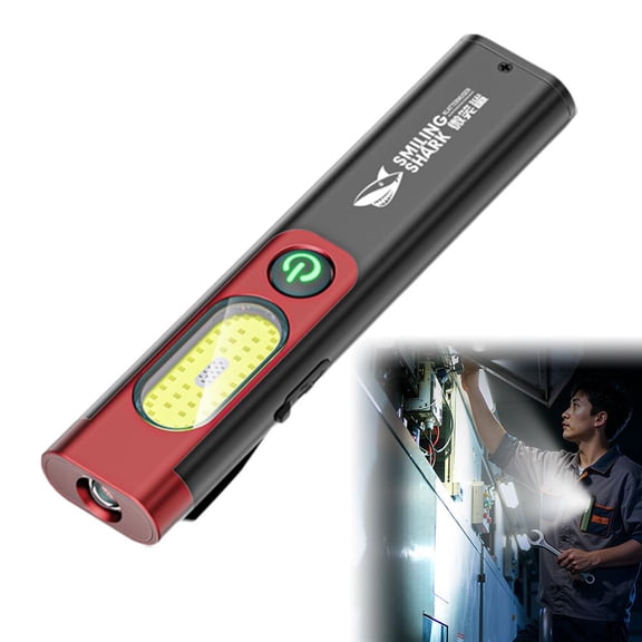 Flat Flashlight, 600 Lumen Rechargeable Pocket Flashlight with Clip, Compact LED Flashlights for Camping Travel Emergency