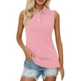 thumbnail image 2 of Sleeveless Polo Shirts for Women Summer Casual Collared Basic Plain Tank Tops Dressy Casual T Shirt Blouse, 2 of 5