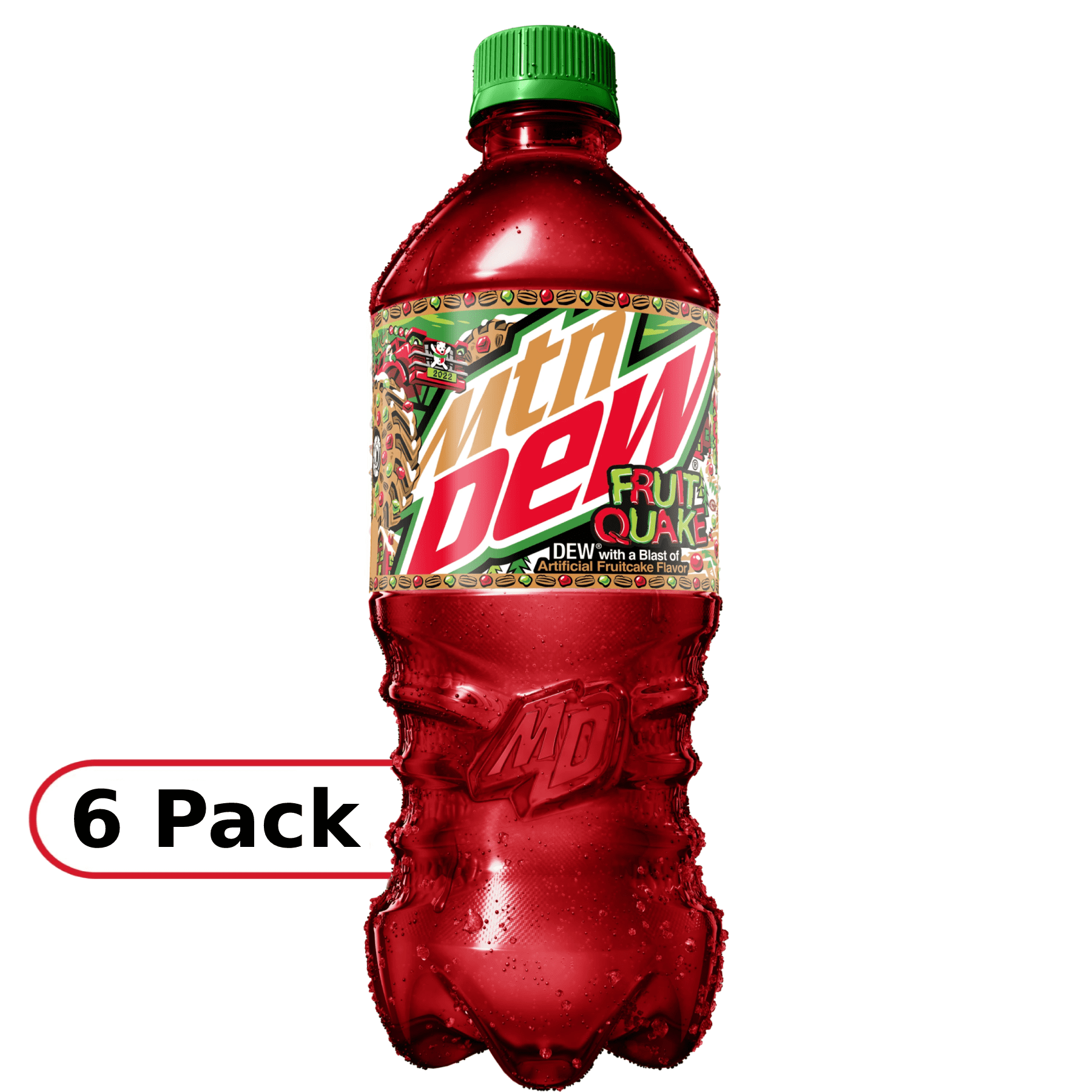 Mountain Dew Fruit Quake Limited Edition Holiday Flavor, 20 Fl Oz, 6