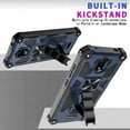 thumbnail image 3 of Ring Kickstand Phone Case for Cricket Debut Case w/Tempered Glass Screen Protector for Car Mount Hybrid Hard PC Soft TPU Shockproof Protective Case - Blue, 3 of 6