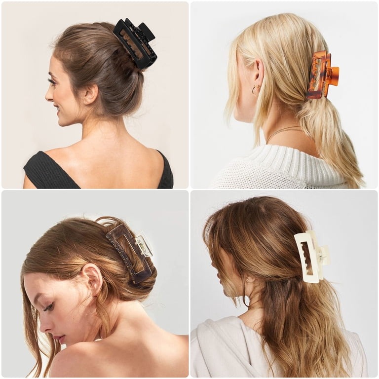 TSV 4pcs Large Hair Claw Clips, Non-slip, Strong Hold for  display picture 1