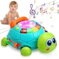 thumbnail image 1 of Juguetes musicales para bebés que gatean con tortugas para 3, 6, 9, 12 y 18 meses, divertido desarrollo temprano, juguete educativo para bebés, aprendizaje con luces y música, li, 1 of 4