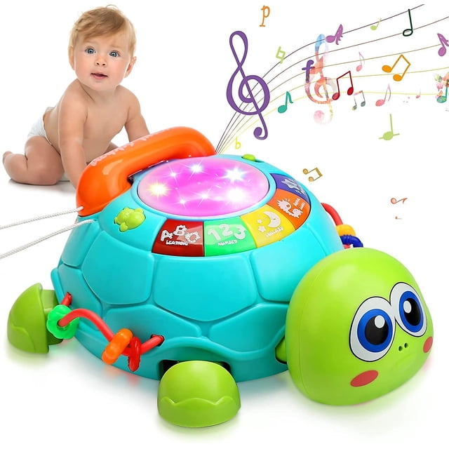 Juguetes musicales para bebés que gatean con tortugas para 3, 6, 9, 12 y 18 meses, divertido desarrollo temprano, juguete educativo para bebés, aprendizaje con luces y música, li