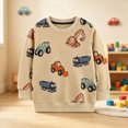thumbnail image 2 of TOWED22 Toddler Baby Boy Girl Long Sleeve Crewneck Pullover Sweatshirt Sweater Outfits Cartoon Printed Casual Clothes(Khaki,3-4 Y), 2 of 6