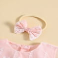 thumbnail image 4 of Robe Fille Dentelle Fleur Demi Manche Col Rond en Mesh Robe avec Bandeau, 4 of 9