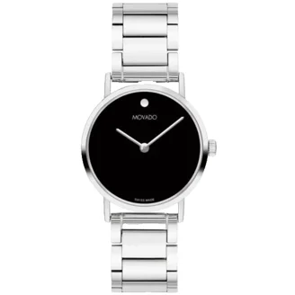 Movado Masino Black Dial Stainless Steel Men's Watch 0607036