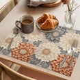 thumbnail image 3 of Retro Dahlia Flower Placemats Set of 6, White Orange Floral Watercolor Non-Slip Place Mats Washable Table Mats for Kitchen Dining Table Decorations Indoor/Outdoor, 3 of 9