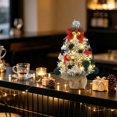 thumbnail image 5 of 2026 Christmas Home Party Decoration Flocked Wintery Mini Tabletop Christmas Tree Before Lit Small Xmas Tree With Velvet Balls Ornaments Desktop Christmas Decor Christmas Celebration Party, 5 of 6