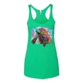thumbnail image 2 of Wild Bobby Rainbow Painted Manatee Dean Russo Design Animal Lover Women Tri-Blend Racerback Tank Top, Envy, Small, 2 of 6