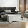 thumbnail image 2 of Spaco 39.4" Storage Trunk with 2 Safety Hinges and Storage Chest, Wooden Storage Bench with Side Handles for Indoor as Living Room, Entryway, White, 2 of 8
