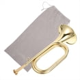 thumbnail image 4 of Small Trumpet Bugle Brass Golden Horn Simple Beginner Wind Instrument for School Band Child Student, 4 of 5