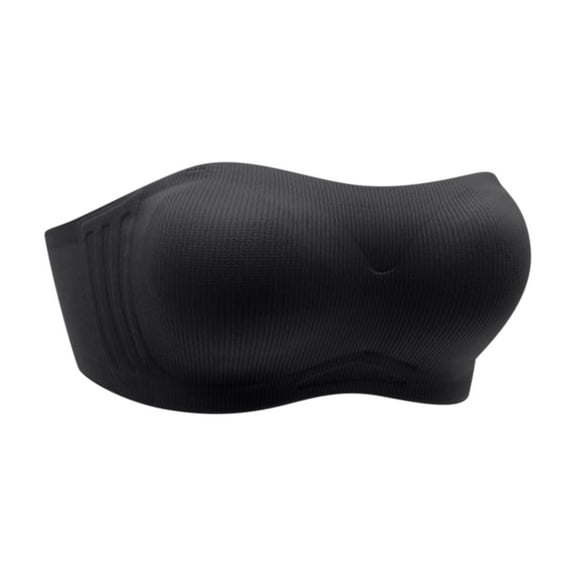 RYRJJ Women Push Up Bandeau Bra Padded Strapless Comfort Bralette Bra Seamless Bandeau Crop Tube Top Bra(Black,L)