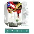 thumbnail image 2 of Puerto Rico Flag Tie Up Curtains for Windows 63 Inch Length Balloon Curtains Kitchen Adjustable Balloon Window Shade Frog Red Flower Summer Leaf Tie Up Valance Bathroom Curtain Window 46"x63", 2 of 6