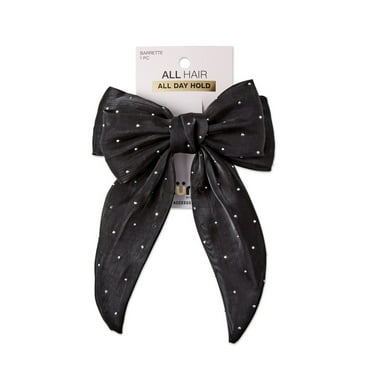 Scunci Polka Dot Bow Hair Clip, Black