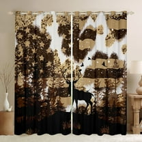 Castle Fairy Animal Deer Black Out Curtains for Women Men Teens,USA Flag Curtains Pack Of 2 (42X63 Each),Abstract Vintage Bedroom Curtains,Microfiber Bedroom Decor
