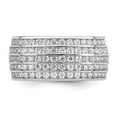 thumbnail image 3 of Auriga Fine Jewelry 925 Sterling Silver Rhodium Plated 5-row Eternity Ring Size 6 for Women, 3 of 5
