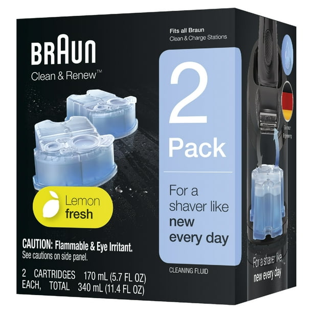 Braun CCR2 Clean and Renew Men's Electric Shaver Hygienic Refill Cartridges, 2 pack Walmart