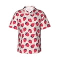 thumbnail image 2 of Xecao Strawberry print Hawaiian shirt - a stylish short-sleeve button-down for men, perfect for casual beach and tropical outings., 2 of 9