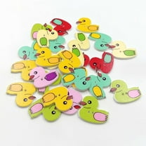 PBPBOX 50Pcs Durable Wood Buttons with Unique Animal Prints for Knitting and Scrapbook DIY