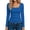 Blue, variant on Slim Fit Blouse for Women Long Sleeve Square Neck Shirts Ribbed Fall Ladies Casual Basic Tops