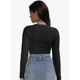 thumbnail image 5 of Women Long Sleeve Scoop Neck Tops Stretch Fitted Casual Tops Tee Slim Fit Fall Going Out Sexy Basic Shirts, 5 of 6