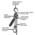thumbnail image 4 of Jet Tools JLP-A Series 1/2 Ton Capacity Mini Puller Hoist 5 Foot Lift with Hooks, 4 of 5