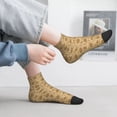 thumbnail image 2 of Rateoe Brown Flowers Pattern Quarter Crew Socks,Toe Seamed Ankle Socks,Cotton Cushioned Breathable Athletic Crew Sports Socks, 2 of 7