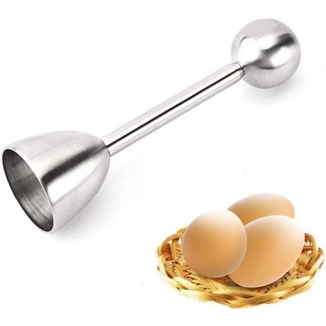 Tapa de huevo de acero inoxidable, cortador de cáscara de huevo duro y suave, abridor de huevos para cocina casera (plata) Sincero Electrónica