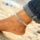 thumbnail image 5 of Tobillera para mujer ajustable con corazón, luna y flores de varias capas y perlas, joya para la playa, 5 of 7