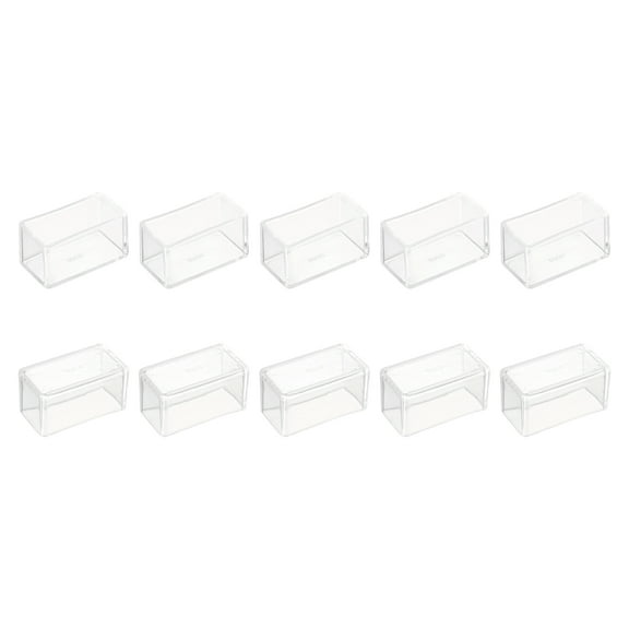 Uxcell 10 Pack Rectangle Chair Leg Floor Protectors, 1" x 2" Table Leg Cover, Transparent