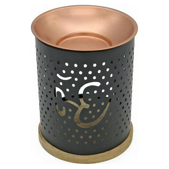 Soul Sticks OM Metal Oil Burner Fragrance and Aroma Lamp Essential Oil Burner Soapstone Aromatherapy Lamp Decorative Essential Oil Diffuser