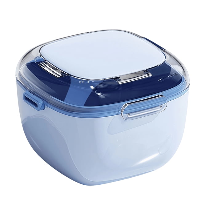 HTHLVMD Denture Holder, Denture Case, Denture Case, Retainer Cleaning Box, Large Capacity Denture Container Cup for Any Full And Partial Denture, Clear Dentures, Retainers, Night Guards, Light Blue