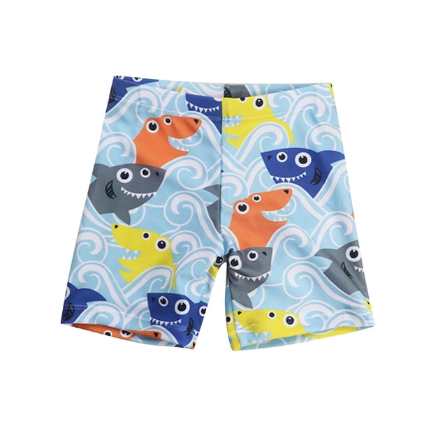 Pantalones estampados para niños y niñas, con cintura elástica y de secado rápido. Traje de baño de poliéster para niña.