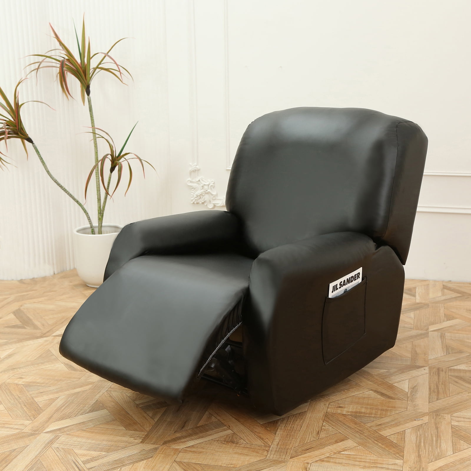 Dongpai PU Leather Recliner Chair Cover 4Pieces Waterproof Stretch
