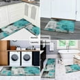 thumbnail image 3 of Turquoise Teal Modern Abstract Kitchen Rug Set,Black Grey Artistic Painting Decorative Runner Rugs with Rubber Backing,Throw Rugs Washable for Kitchen Sink,Laundry Room,Standing Desk,Boho, 3 of 5